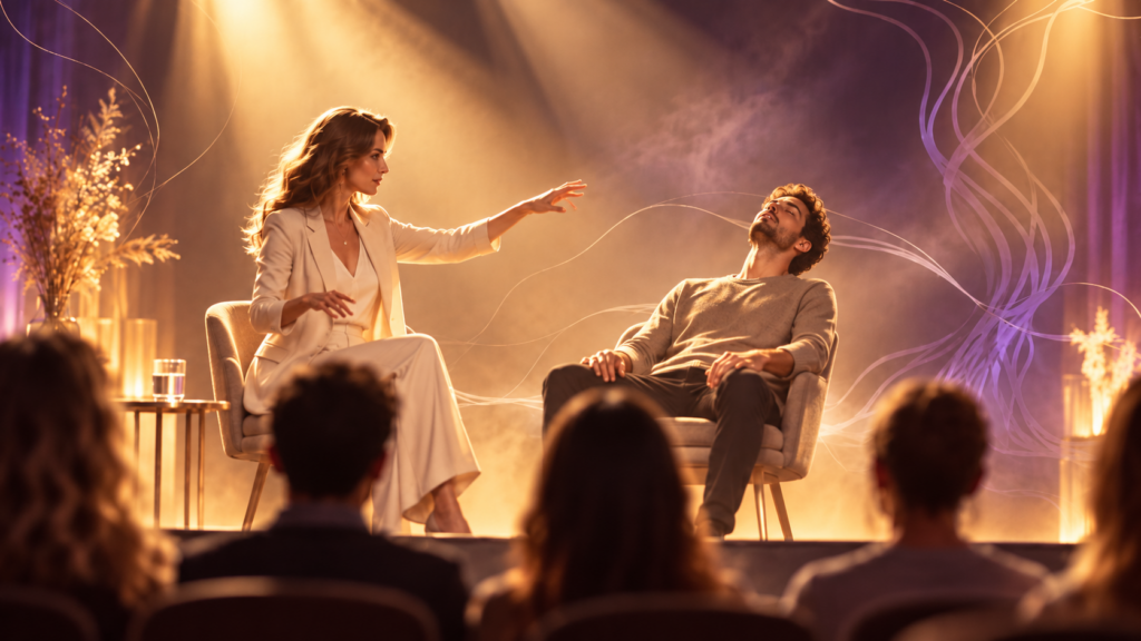 Beispielbild einer Show-Hypnose (KI-generiert)